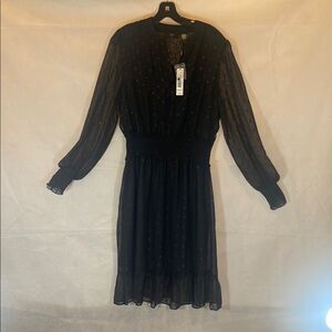 TAHARI = Black Long Sleeve Dress.